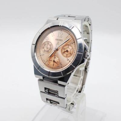 Battery Replaced Seiko Lukia Triple Meter Orange 5Y89-0B30