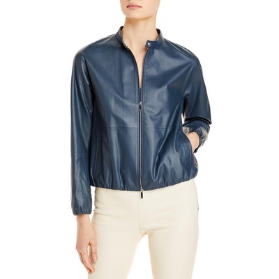 

Lafayette 148 Женская кожаная зимняя легкая куртка Верхняя одежда BHFO 3083, Mountain blue, MQ680RL427