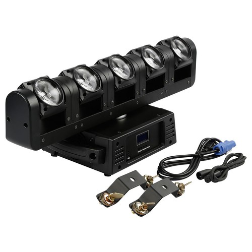 2pcs RGBW Stage Light 5 Moving head DJ Lights DMX 5x12W Beam LED Lighting party