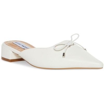 Женские белые кожаные шлепанцы Steve Madden 10 Medium (B,M) BHFO 7329