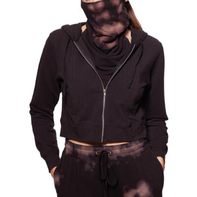 

Женская укороченная удобная толстовка с капюшоном на молнии Bam BHFO 5327, Черный