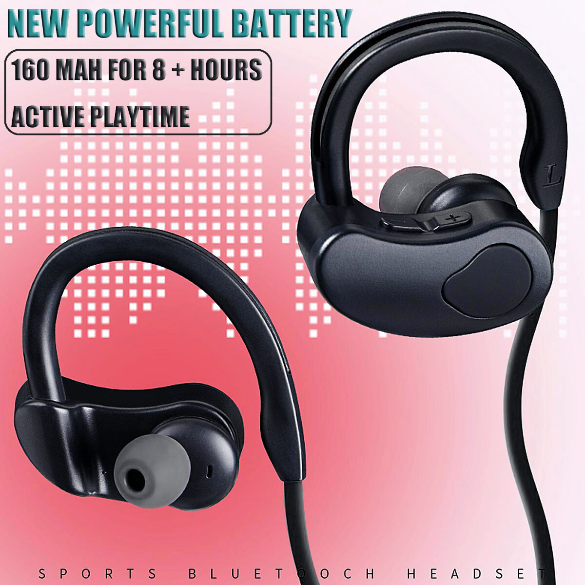 Headphones Wireless Bluetooth Sport Earphones Stereo Headset