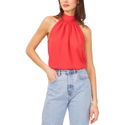 1.State Womens Red Tie Back Solid Workwear Halter Top XXL BHFO 8473