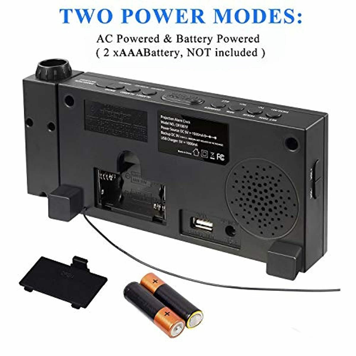 Projection Alarm Clock for Bedroom with on Time Ceiling Large Display Number Big