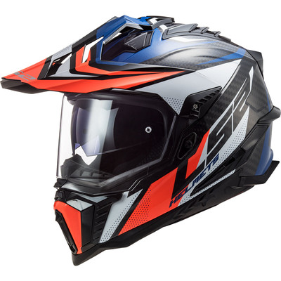 Open Box LS2 Helmets Adult Explorer C/A Motorcycle Helmet Focus Bl/Wht/Rd - M