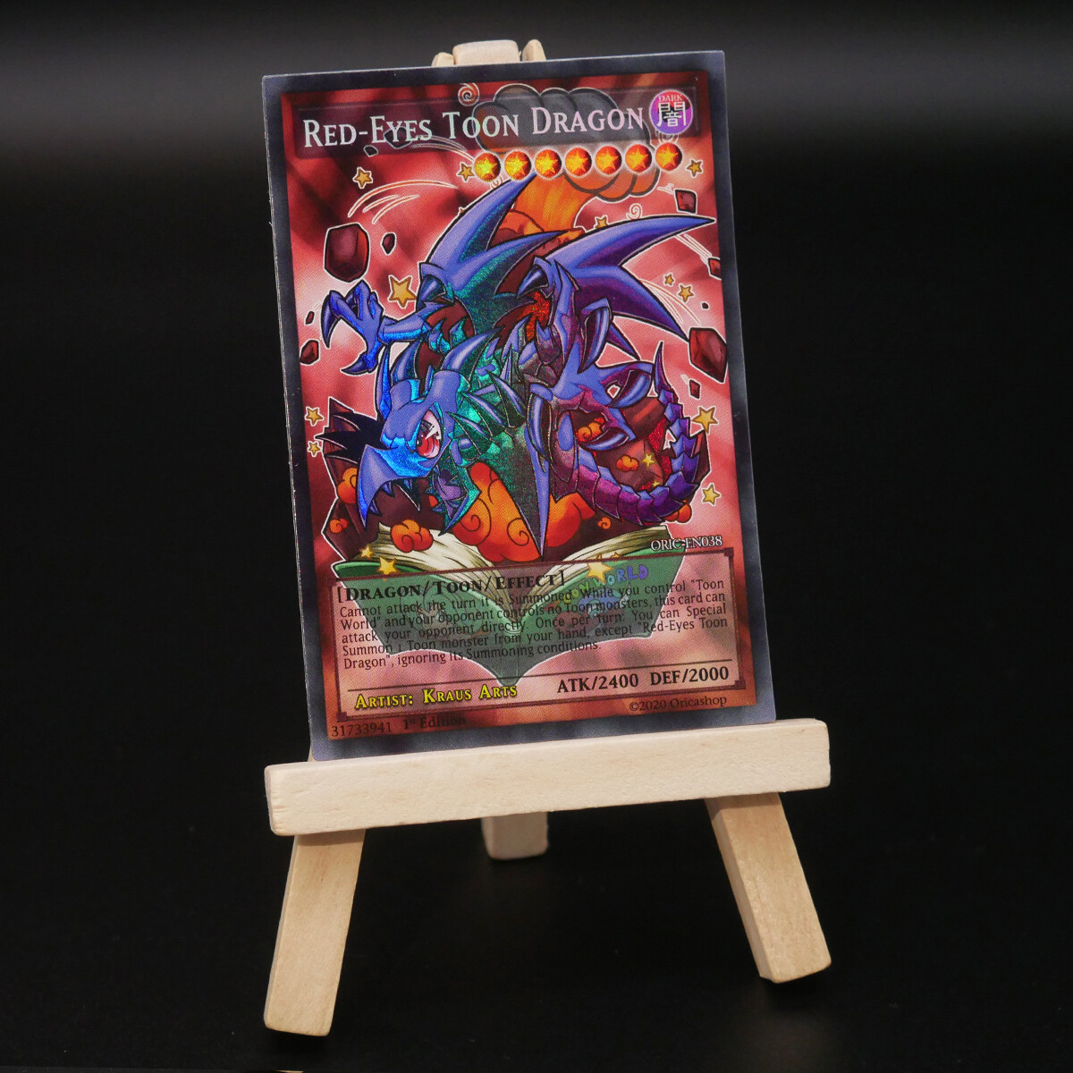 Yugioh ORICA Red-Eyes Toon Dragon (Holo) Full-Art Custom Rotäugiger Drache