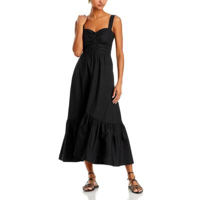 A.L.C. Womens Lilah II Black Tea Length Ruched Midi Dress 2 BHFO 0503