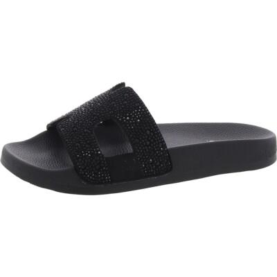INC Womens Pia Rhinestone Slip-In Flat Slide Sandals Shoes BHFO 1920