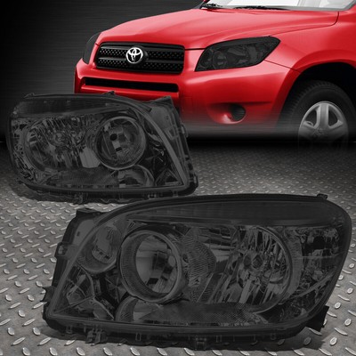 ДЛЯ 06-08 TOYOTA RAV4 ДЫМЧАТЫЙ КОРПУС ПРОЗРАЧНАЯ УГЛОВАЯ ФАРА ЗАМЕНА ФАРЫ