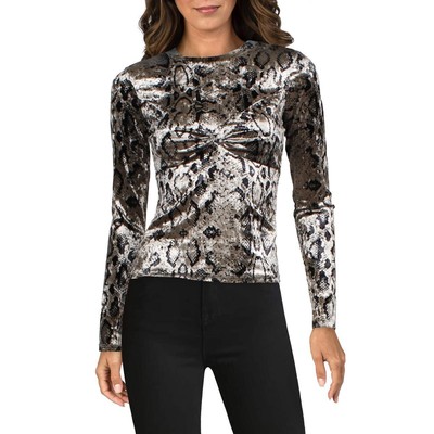 

Женская блузка с бежевым бархатным верхом Buffalo David Bitton Nylisa  BHFO 8793, Natural snake