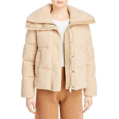 

BOSS Hugo Boss Женская бежевая тяжелая зимняя куртка-пуховик из шерпы  BHFO 9933, Light beige, 50457543
