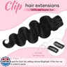Tandulo Clip in Hair Extensions Real Human Hair Body Wave 1B Natural Black Clip in 100% Brazilian Remy Human Hair Extensions 8pcs Per Set with 18 Clips Double Weft 18 Inch 100g/3.6oz
