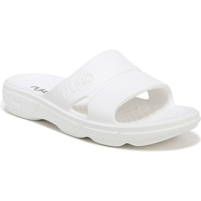 Женские босоножки Ryka Restore White Slip On Pool Slides 9 среднего размера (B, M) BHFO 1917