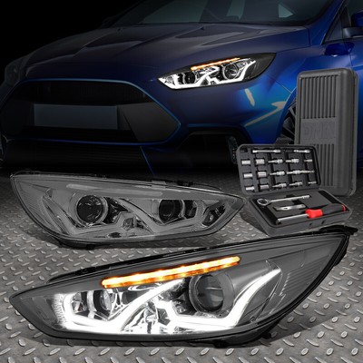ДЛЯ 15-18 ФАР ПРОЕКТОРА FORD FOCUS LED HALO + НАБОР ИНСТРУМЕНТОВ ДЫМЧАТЫЙ/прозрачный