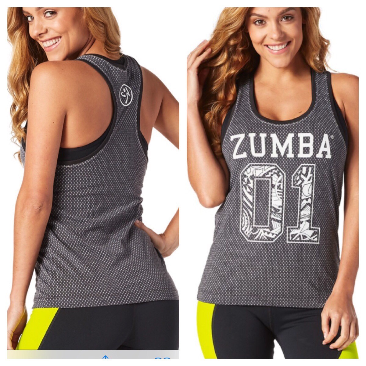 ZUMBA WEAR Team Zumba Loose Tank Back To Black XXLovely NWT