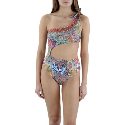 Женский слитный купальник с синими украшениями True Colors by La Moda, S BHFO 9314