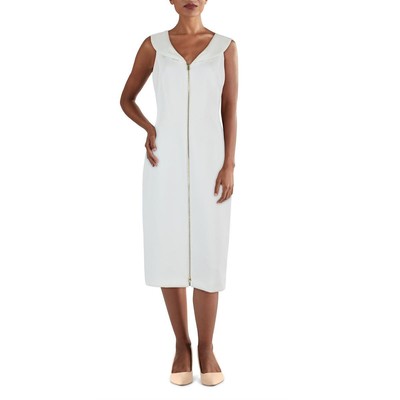 

Calvin Klein Женское белое платье длиной до колена без рукавов для работы  BHFO 4784, Белый