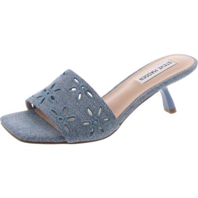 Steve Madden/ женские джинсовые босоножки-слипоны с квадратным носком; обувь BHFO 7311