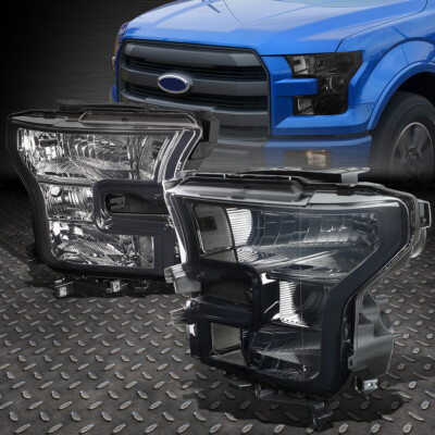 ДЛЯ 15-17 FORD F150 ЗАКОПЧЕННЫЙ КОРПУС, ПРОЗРАЧНЫЕ УГЛОВЫЕ ФАРЫ, СМЕННЫЕ ГОЛОВНЫЕ ФОНАРИ