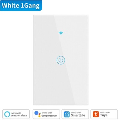 1/2/3/4 Gang WiFi Smart Wall Touch Light Switch Glass Panel for Alexa/Google APP