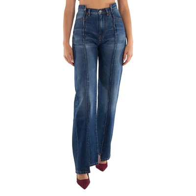 Pre-owned Victoria Beckham Deconstructed Straight Leg Denim Jeans, Waist Size 26" In Check Description