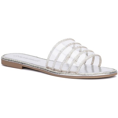 Olivia Miller / женские босоножки Omra Silver Slide, размер 9, средний (B,M), BHFO 6793