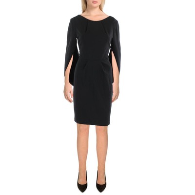Женское черное плиссированное миди-платье-футляр Betsy & Adam 6 BHFO 2905