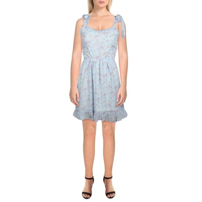 

Женское синее короткое летнее мини-платье с цветочным принтом Love Ady  BHFO 1853, Light blue