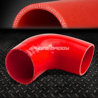 4-СЛОЙНЫЙ 2,5-ГРАДУСНЫЙ 90-ГРАДУСНЫЙ ВПУСКНОЙ ТРУБОПРОВОД / ТРУБОПРОВОД ПРОМЕЖУТОЧНОГО ОХЛАДИТЕЛЯ КРАСНЫЙ СИЛИКОНОВЫЙ ШЛАНГ / ТРУБА