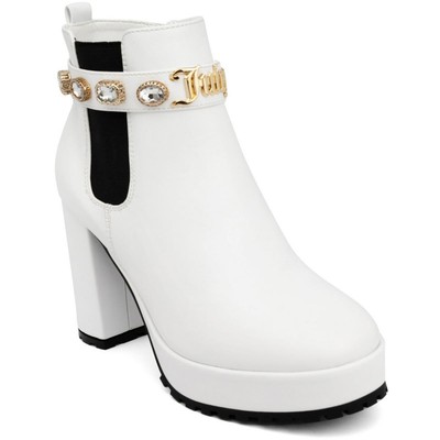

Juicy Couture Женские ботинки челси цвета питона белого цвета, обувь 8,5, средний (B,M) BHFO 7540, White-w, Python