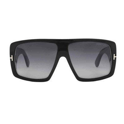 Pre-owned Tom Ford Raven Smoke Gradient Browline Unisex Sunglasses Ft1036 01b 60 In Gray