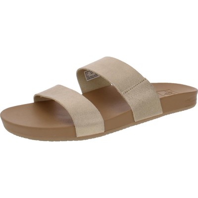

Reef Womens Cushion Bounce Vista Tan Slide Sandals 10 Medium (B,M) BHFO 6599, Tan/champagne, Cushion Bounce Vista