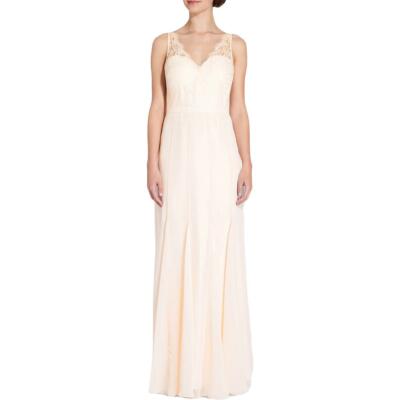 

Женское платье для подружки невесты без рукавов с v-образным вырезом в смешанной технике Weddington Way, Champagne