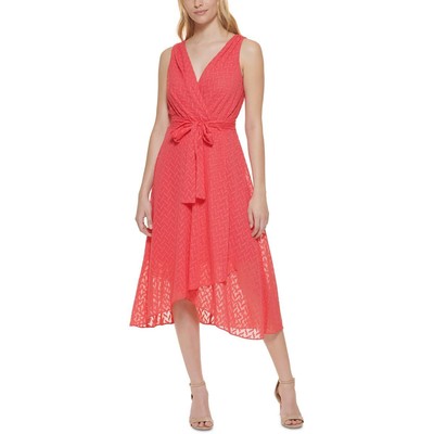 

Женское розовое дневное платье миди с запахом Tommy Hilfiger  BHFO 9908, Geranium