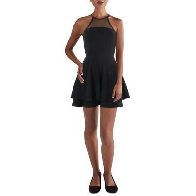 Женское черное блестящее мини-платье-футляр Emerald Sundae Mini Fit & Flare для юниорок S BHFO 9263