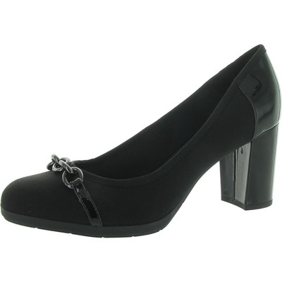 Anne Klein Womens Caitlyn Chain block Heel Slip On Loafer Heels Shoes BHFO 9362