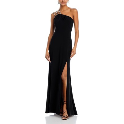 Aqua Womens Black Jersey Halter Embellished Evening Dress Gown 6 BHFO 6556