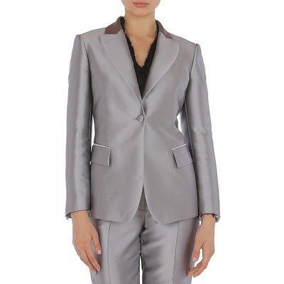 Женский серый шелковый блейзер на одной пуговице Alberta Ferretti 6 BHFO 9833