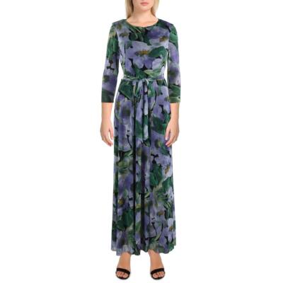 Anne Klein Womens Green Floral Print Long Daytime Maxi Dress XL BHFO 9940