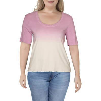 Женская футболка Joes Jeans Lettuce Edge из розового хлопка с эффектом омбре, топ XS BHFO 1339