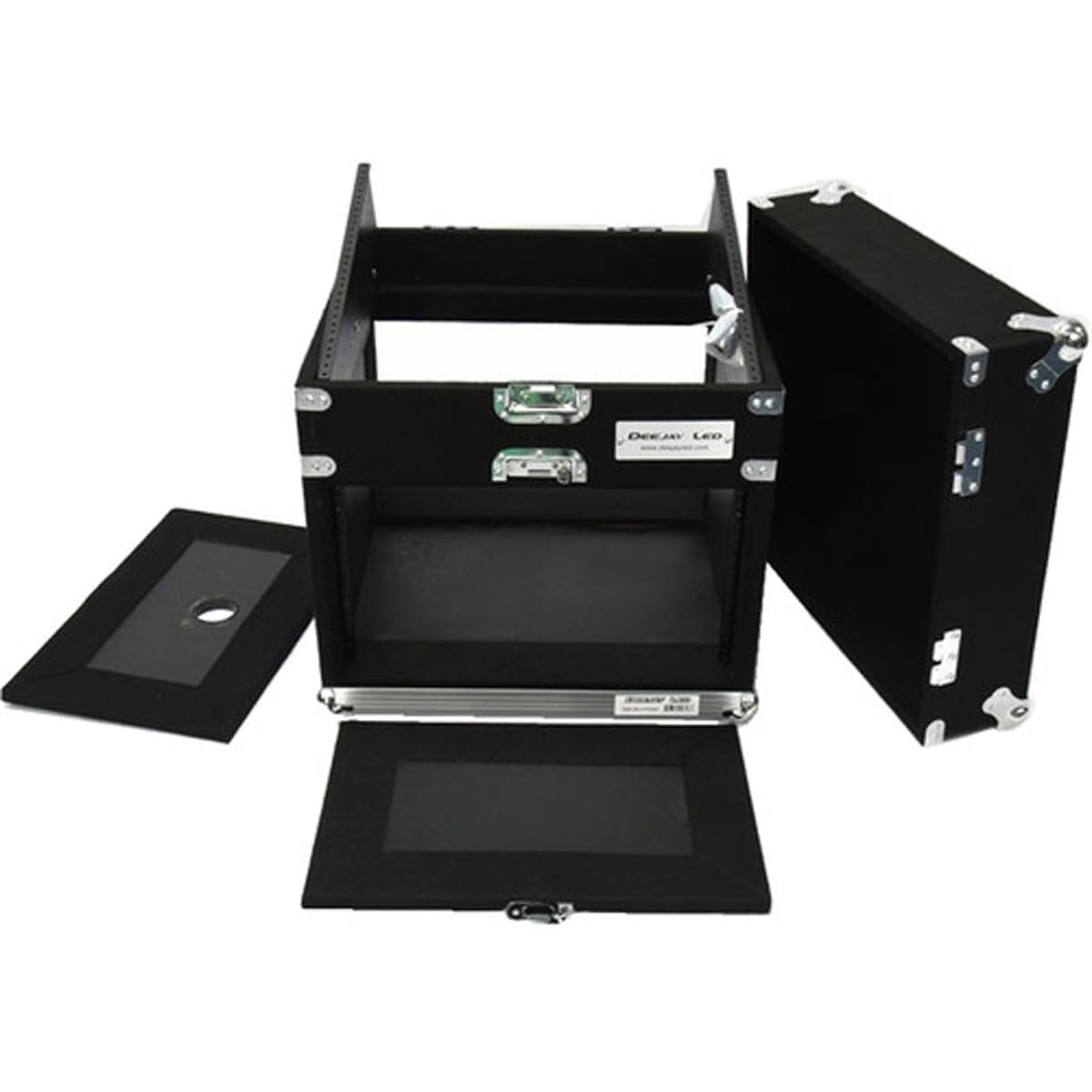 Deejay LED Slant Rack Drive Tour Case with Black Carpeted Exterior (6RU for