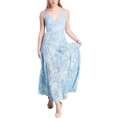 

Платье The Population Womens Melina Lace Maxi Formal Evening Dress Gown BHFO 4211, Summer sky multi