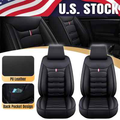 For Audi A3 A4 A5 A6 Car Front 2-Seat Seat Covers Protector PU Leather Cushion
