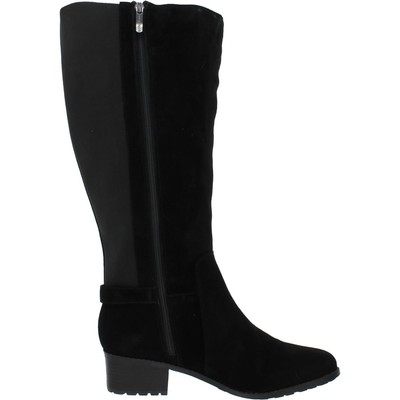 

Женские сапоги до колена Easy Spirit Chaza Stretch Zipper Обувь BHFO 7516, Black/suede, Chaza