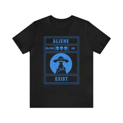 Aliens Exist Blink 182 inspired T-shirt - Blue print