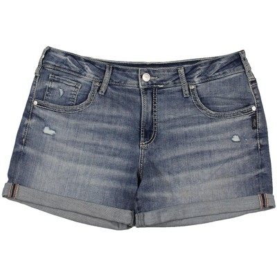 Silver Jeans Co. Женские синие джинсовые шорты с манжетами средней посадки 33 BHFO 3311