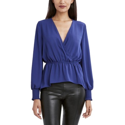 

BCBGMAXAZRIA Женская прозрачная блузка с баской BHFO 8969, Blue ribbon