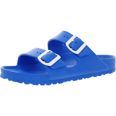 Женские синие сандалии без шнуровки на плоской подошве Birkenstock 39 BHFO 3336