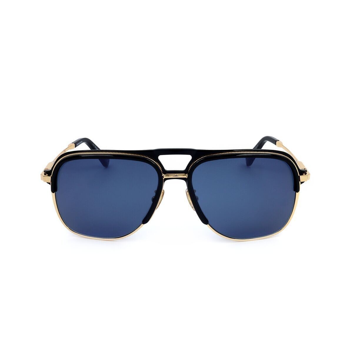 Pre-owned Tom Ford Omega Om 0015-h 01v Sunglasses Shiny Black/gold Blue Barberini Lenses 60mm