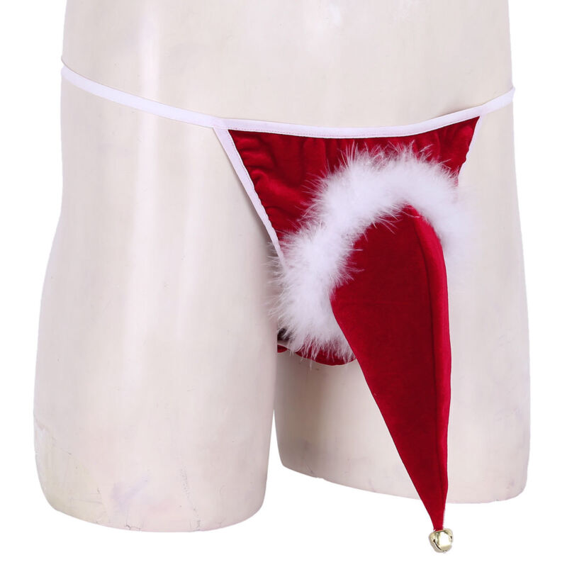 Mens Christmas Holly G string Thong Xmas Underwear